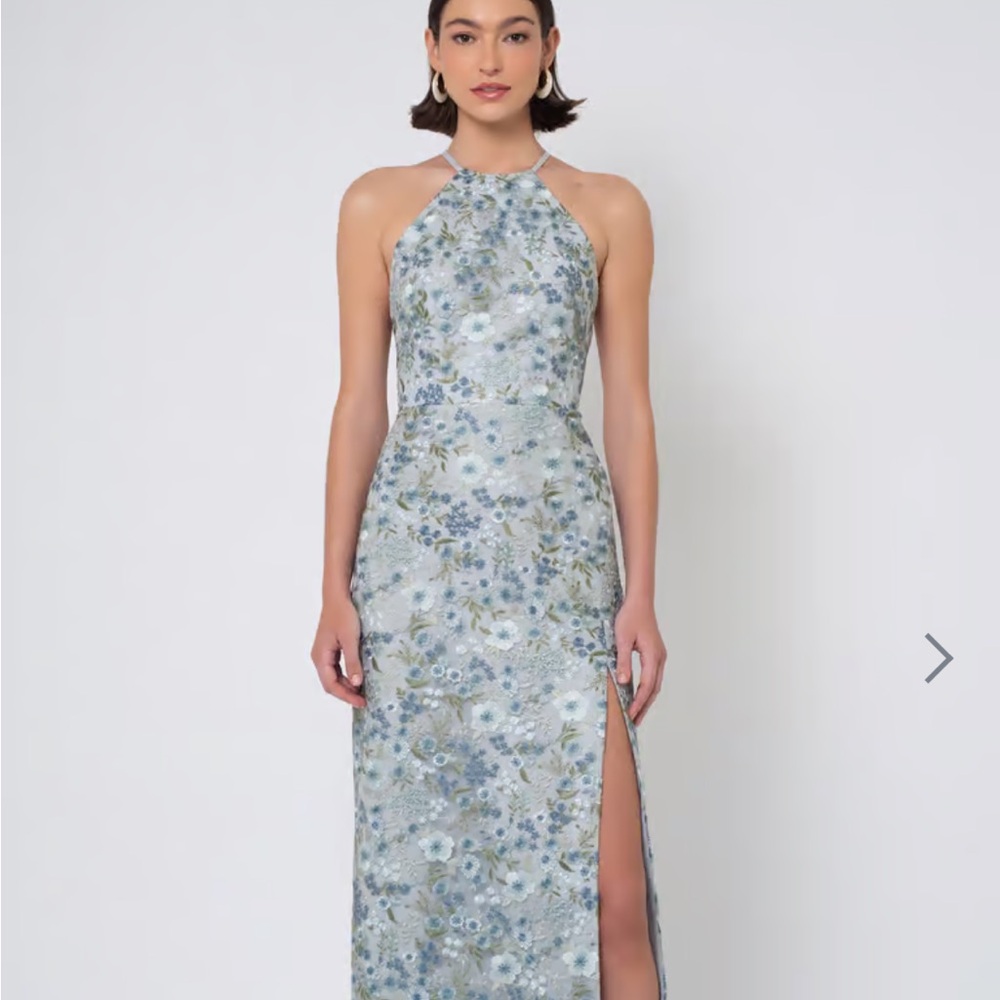 NWT Jenny Yoo Rebecca Ophelia Embroidered Maxi Dress in Whisper Blue - Size 8